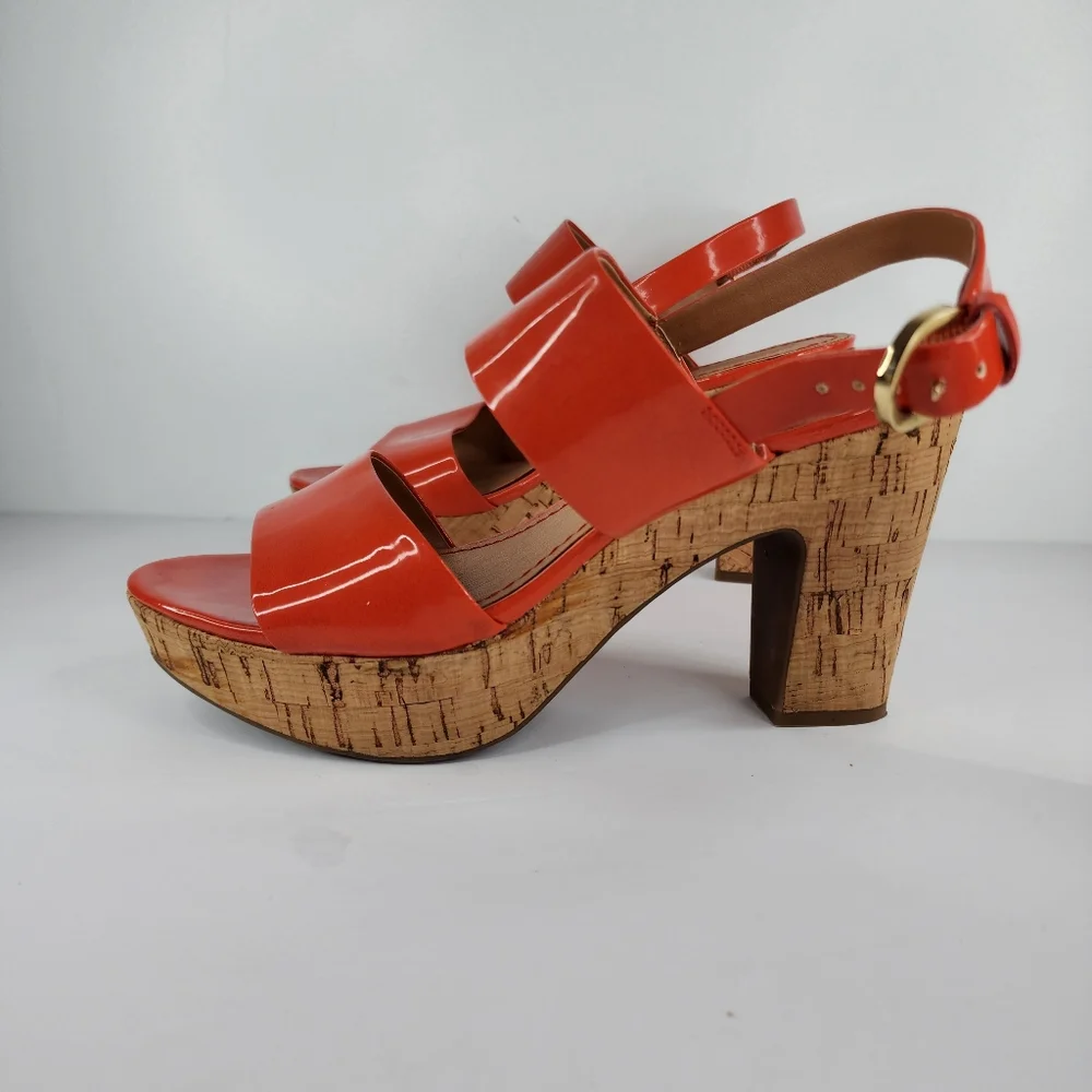 FRANCO SARTO Orange Platform Heels.
